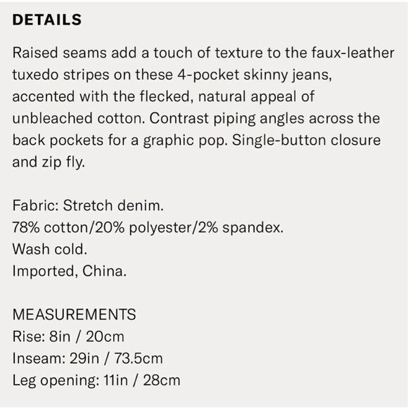 Free People Vegan Leather Trim Blue Skinny 5 Pocket Aquatic Blue Sz 27 - Picture 12 of 12